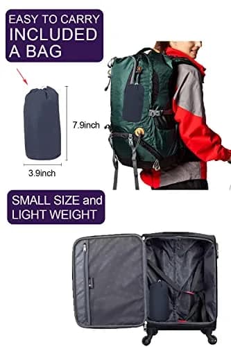 LOMON Women Waterproof Raincoat Hooded Lightweight Windbreaker Anorak Jacket Navy Blue S | Breathable, Windproof & Light thumbnail 4