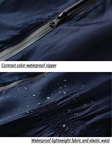 LOMON Women Waterproof Raincoat Hooded Lightweight Windbreaker Anorak Jacket Navy Blue S | Breathable, Windproof & Light thumbnail 5