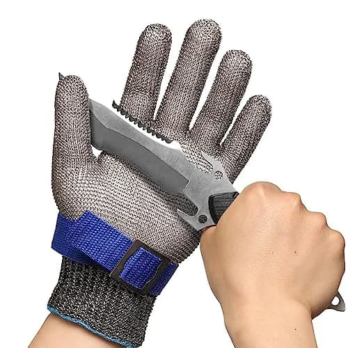 Schwer SlicePro ANSI A9 Cut Resistant Gloves, Medium (1-Pack) | Food Grade, 316L Stainless Steel Wire thumbnail 1