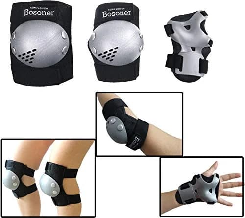 BOSONER Kids/Youth Knee Pads Elbow Pads Wrist Guards Set for 3-15 Years | Multi-Sport Impact Protection thumbnail 3
