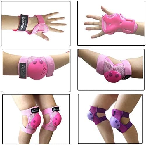 BOSONER Kids/Youth Knee Pads Elbow Pads Wrist Guards Set for 3-15 Years | Child Protective Gear for Multi-Sports thumbnail 4