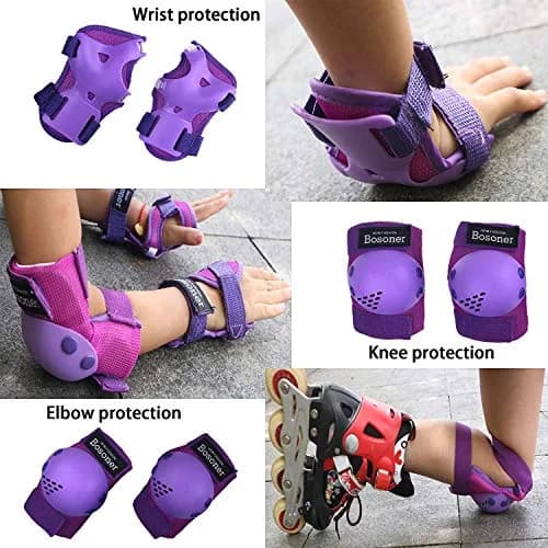 BOSONER Kids/Youth Knee Pads Elbow Pads Wrist Guards Set for 3-15 Years | Child Protective Gear for Multi-Sports thumbnail 3