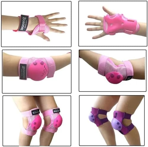 BOSONER Kids/Youth Knee Pads Elbow Pads Wrist Guards Set for 3-15 Years | Child Protective Gear for Multi-Sports thumbnail 4