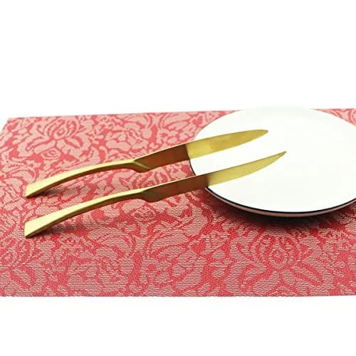 Uniturcky 6-Piece Flatware Set,Extra Thick Heavy Duty - 18/10 Stainless Steel Cutlery Sets,High Matte Finish Gold Flatware Sets Service for 1,Multipurpose Use for Home,Kitchen,Tableware Utensil Sets thumbnail 6