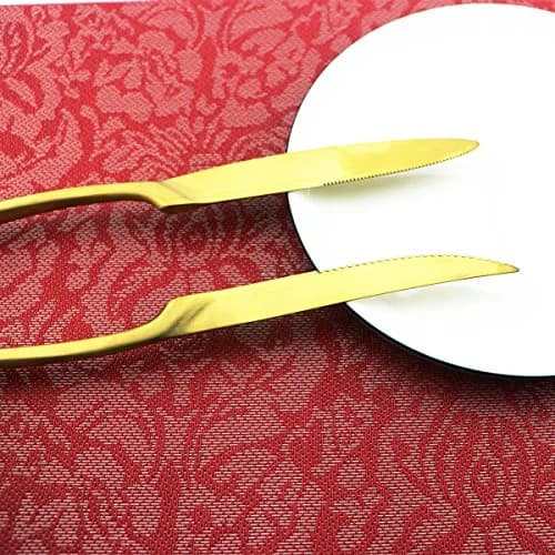 Uniturcky 6-Piece Flatware Set,Extra Thick Heavy Duty - 18/10 Stainless Steel Cutlery Sets,High Matte Finish Gold Flatware Sets Service for 1,Multipurpose Use for Home,Kitchen,Tableware Utensil Sets thumbnail 7