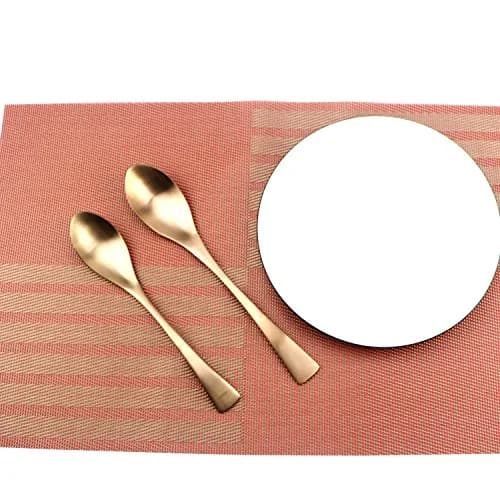 Uniturcky 6-Piece Flatware Set,Extra Thick Heavy Duty - 18/10 Stainless Steel Flatware Sets,High Matte Finish Rose Gold Service for 1 | Multipurpose Kitchen Utensils thumbnail 7