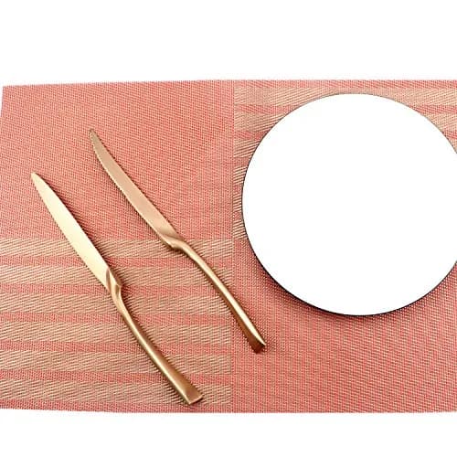 Uniturcky 6-Piece Flatware Set,Extra Thick Heavy Duty - 18/10 Stainless Steel Flatware Sets,High Matte Finish Rose Gold Service for 1 | Multipurpose Kitchen Utensils thumbnail 8