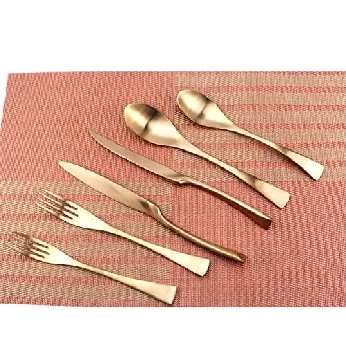 Uniturcky 6-Piece Flatware Set,Extra Thick Heavy Duty - 18/10 Stainless Steel Flatware Sets,High Matte Finish Rose Gold Service for 1 | Multipurpose Kitchen Utensils thumbnail 3