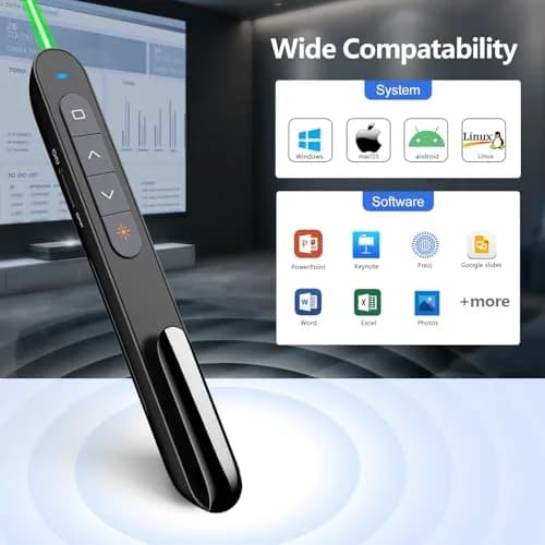 Norwii N76 Rechargeable Presentation Clicker with Laser Pointer & Custom Buttons | 328ft Range thumbnail 4
