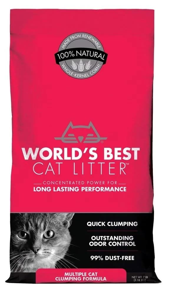 World's Best Cat Litter Multiple Cat Clumping Formula 3.18 kg (7 lbs) | Odor Control & Easy Scooping — 7-Pound Bag
