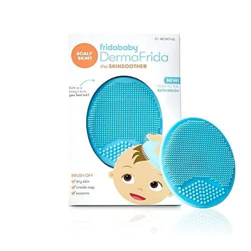 Frida Baby DermaFrida SkinSoother Bath Brush Blue | Gentle Silicone for Dry Skin, Cradle Cap & Eczema thumbnail 1