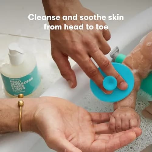 Frida Baby DermaFrida SkinSoother Bath Brush Blue | Gentle Silicone for Dry Skin, Cradle Cap & Eczema thumbnail 2