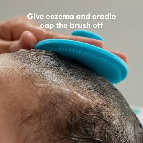Frida Baby DermaFrida SkinSoother Bath Brush Blue | Gentle Silicone for Dry Skin, Cradle Cap & Eczema thumbnail 3