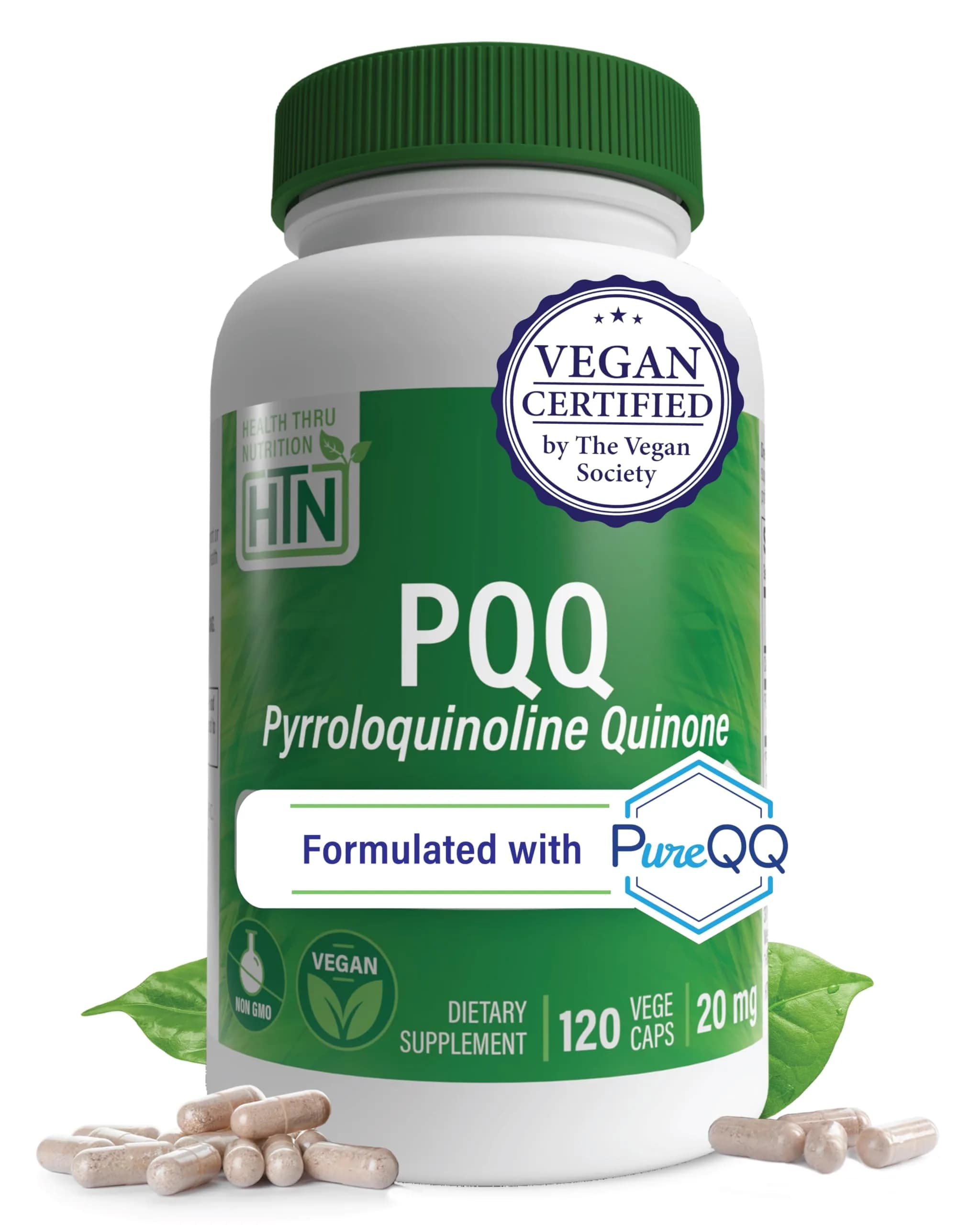 Health Thru Nutrition PQQ 20mg Pyrroloquinoline Quinone 120 Capsules | Supports Mitochondrial Biogenesis - main product image