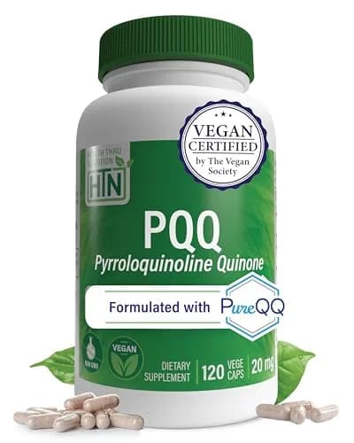 Health Thru Nutrition PQQ 20mg Pyrroloquinoline Quinone 30 Capsules | Supports Mitochondrial Biogenesis — 120 Capsules
