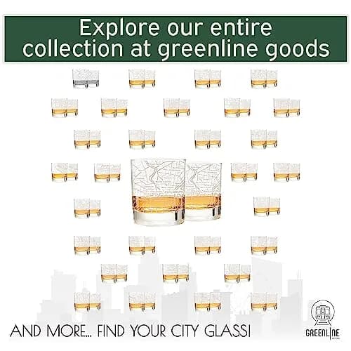 Greenline Goods Whiskey Glasses - 10 Oz Tumbler Gift Set for Philadelphia lovers | Etched with Philadelphia Map thumbnail 6