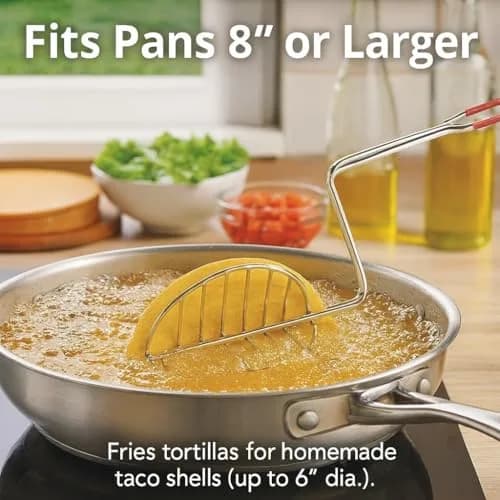 HIC Kitchen Taco Making Tools Steel Taco Shell Tongs 13.5 x 3.5 x 4.25-inches | Crispy Homemade Shells thumbnail 5