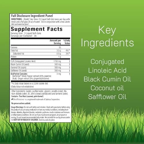Irwin Naturals CLA Lean Body Fat Reduction Liquid Soft-Gels 80 Count | Supports Fat Loss & Muscle Tone thumbnail 2