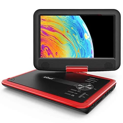 ieGeek 11.5" Portable DVD Player, 9.5" HD Screen, Red | 5-Hour Battery Life, USB/SD Playback, TV Sync thumbnail 1