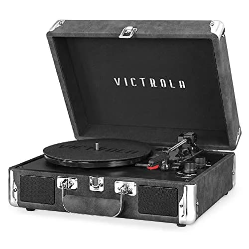 Victrola Journey Bluetooth Suitcase Record Player Gray | 3-Speed Belt Drive with Built-in Speakers & Bluetooth thumbnail 1