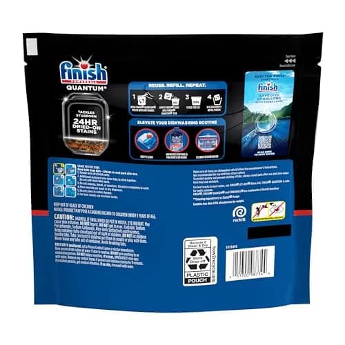 Finish Quantum Dishwasher Pods 82 Count | 24-Hour Dried-On Stain Removal thumbnail 8