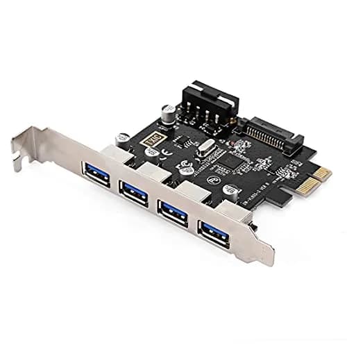 ChenYang 4 Port PCI-E 1X to 4 USB 3.0 HUB PCI Express Expansion Card Adapter with 120mm PCI-E Slot Bracket thumbnail 1