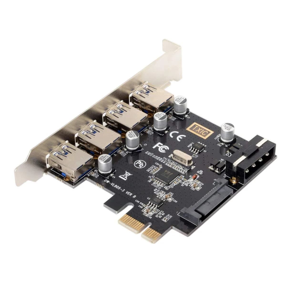 ChenYang 4 Port PCI-E 1X to 4 USB 3.0 HUB PCI Express Expansion Card Adapter with 120mm PCI-E Slot Bracket - view 8