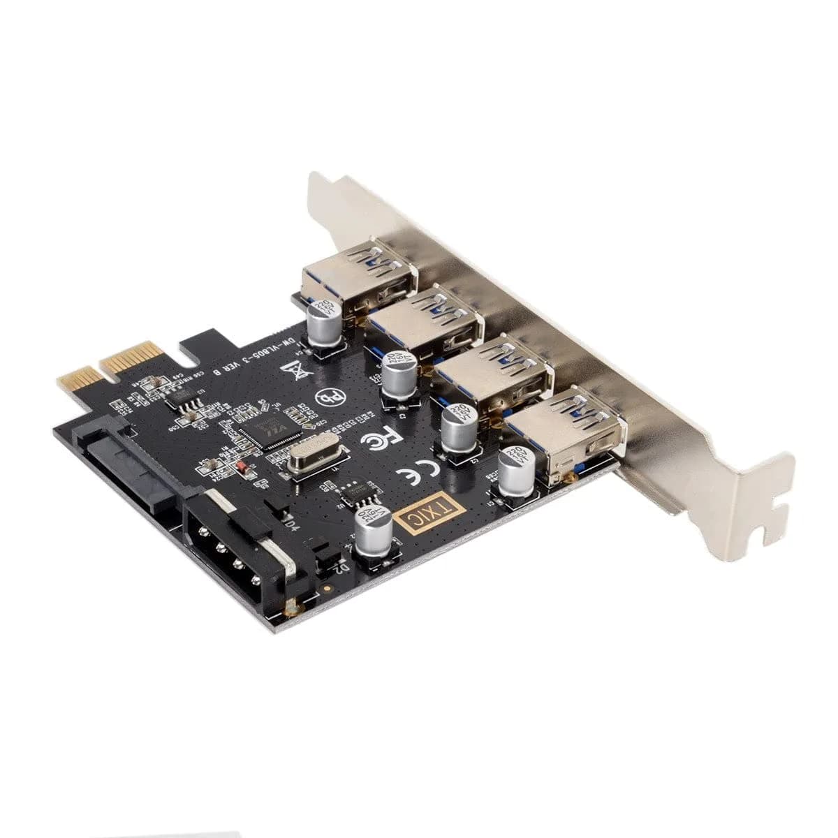 ChenYang 4 Port PCI-E 1X to 4 USB 3.0 HUB PCI Express Expansion Card Adapter with 120mm PCI-E Slot Bracket - view 9