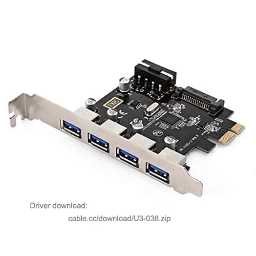 ChenYang 4 Port PCI-E 1X to 4 USB 3.0 HUB PCI Express Expansion Card Adapter with 120mm PCI-E Slot Bracket thumbnail 3