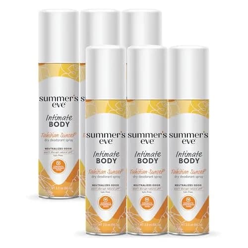 Summer's Eve Daily Refreshing Feminine Spray Tahitian Sunset 120ml (2 Fl Oz x 6) | pH Balanced Odor Control thumbnail 1