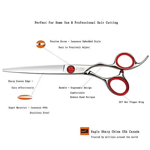 EAGLE SHARP Professional 6.0-inch Shears Cutting & Thinning Scissors Kit | 15.75 cm (6.2 in) Blade thumbnail 2
