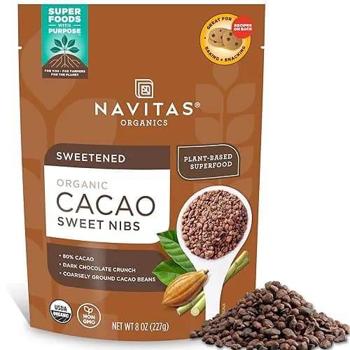 Navitas Organics Cacao Nibs – Sweetened Dark Chocolate Crunch | USDA Organic, Fairtrade, Non-GMO, Gluten-Free (8oz) thumbnail 1