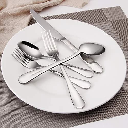 SHARECOOK 20-Piece Stainless Steel Flatware Set | Service for 4, Dishwasher Safe, Polished Finish thumbnail 5