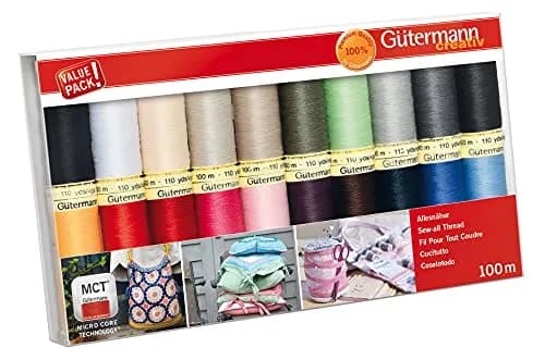 Gütermann Sew-All Thread Set: 20 x 100m Assorted | Micro Core Technology for All Fabrics thumbnail 1