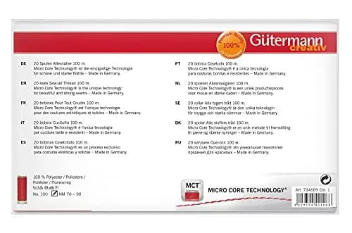 Gütermann Sew-All Thread Set: 20 x 100m Assorted | Micro Core Technology for All Fabrics thumbnail 3