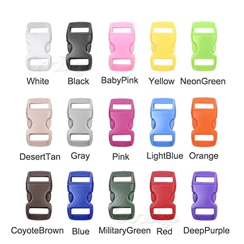 CooBigo 100-Pack Assorted 3/8" Side Release Buckles | Plastic POM, 10mm Webbing Fit thumbnail 5
