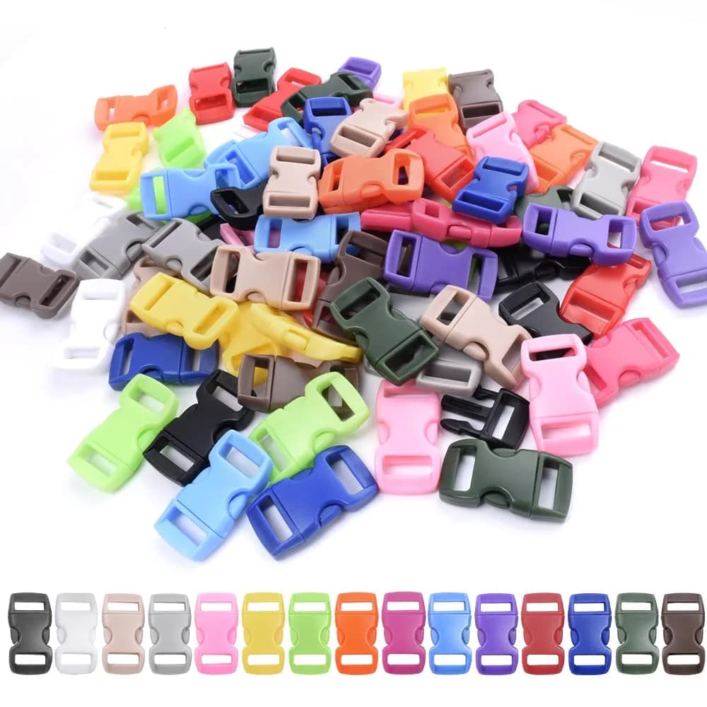 CooBigo 100-Pack Assorted 3/8" Side Release Buckles | Plastic POM, 10mm Webbing Fit - view 3