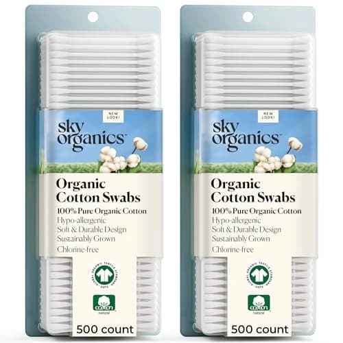 Sky Organics Organic Cotton Swabs 1000 Ct | Hypoallergenic, Chlorine-Free, Sustainable thumbnail 1