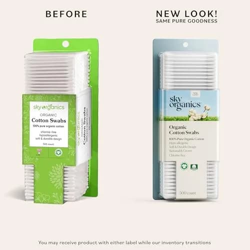 Sky Organics Organic Cotton Swabs 1000 Ct | Hypoallergenic, Chlorine-Free, Sustainable thumbnail 2