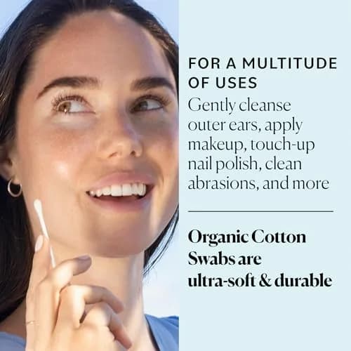Sky Organics Organic Cotton Swabs 1000 Ct | Hypoallergenic, Chlorine-Free, Sustainable thumbnail 3