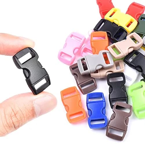 CooBigo Assorted 3/8" Curve Contoured Side Release Buckles (50-Pack, Plastic POM) | Ideal for Paracord Crafts & Pet Collars thumbnail 2