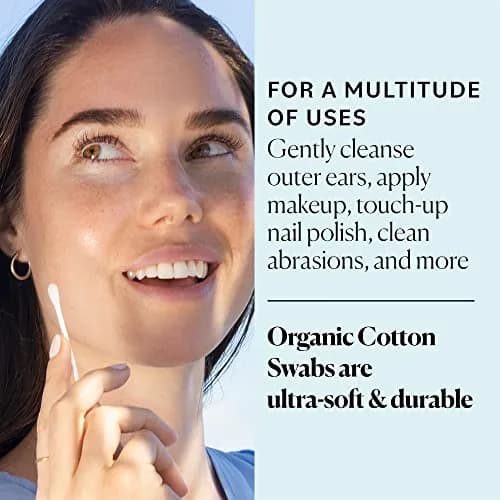 Sky Organics Organic Cotton Swabs 500 Ct | Chlorine-Free, Hypoallergenic, Natural thumbnail 2