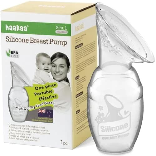haakaa Manual Breast Pump for Breastfeeding 4oz/100ml | Award-Winning Silicone Design, Portable & Easy to Clean thumbnail 1