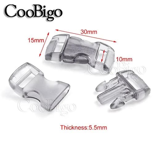 CooBigo 3/8" Curve Contoured Side Release Buckles, 15mm Width, 50 Pack Assorted Colors | Plastic Craft & Pet Collar Fasteners thumbnail 2
