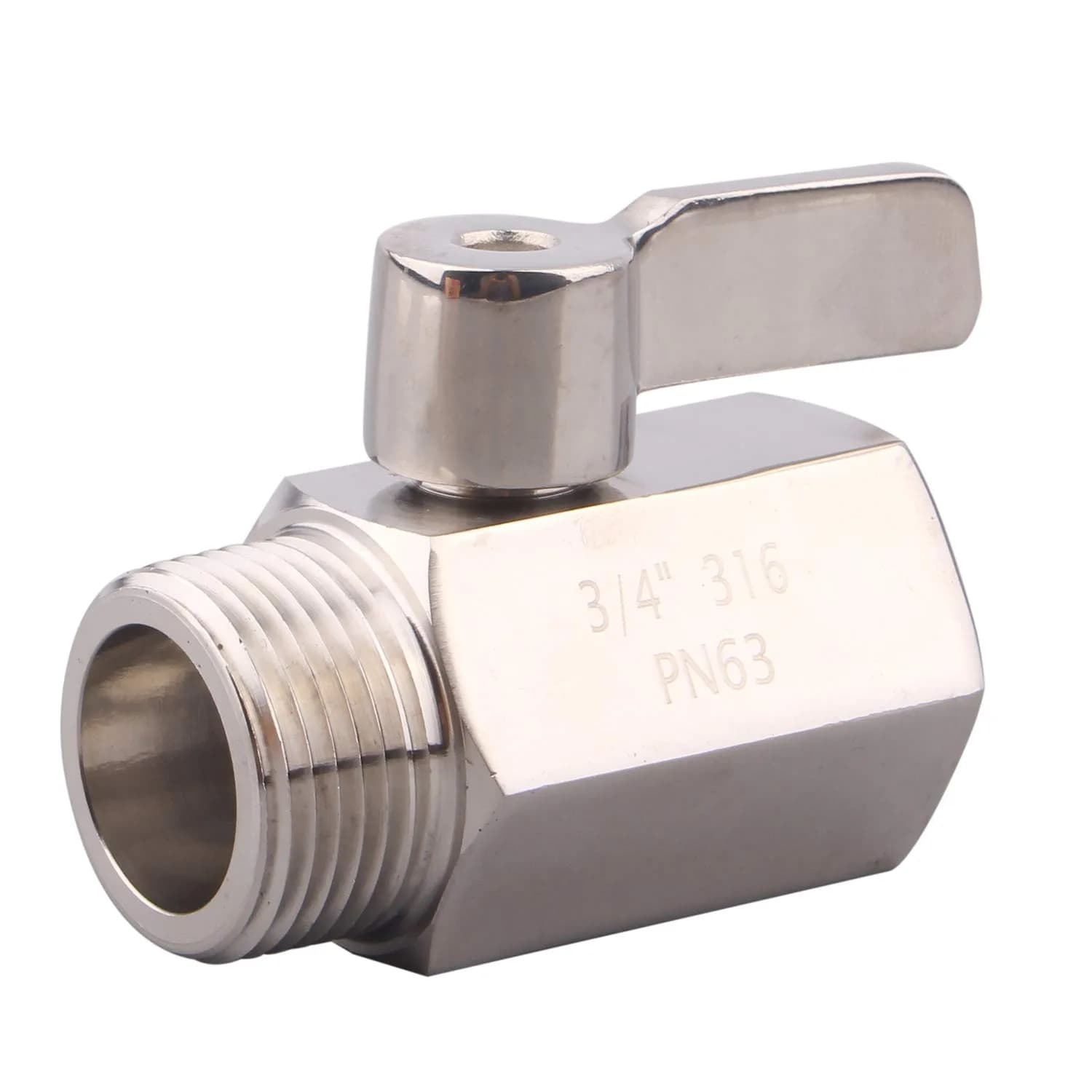 DERNORD 3/4 inch Stainless Steel Mini Ball Valve NPT Female x Male Thread | Corrosion-Resistant, 1/4 Turn Shut-Off