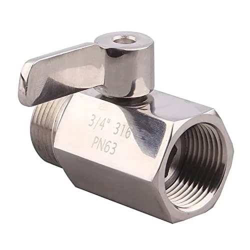 DERNORD 3/4 inch Stainless Steel Mini Ball Valve NPT Female x Male Thread | Corrosion-Resistant, 1/4 Turn Shut-Off thumbnail 2