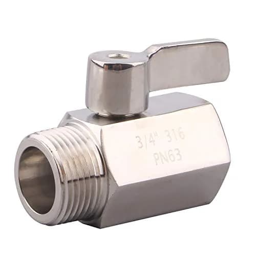 DERNORD 3/4 inch Stainless Steel Mini Ball Valve NPT Female x Male Thread | Corrosion-Resistant, 1/4 Turn Shut-Off - main product image