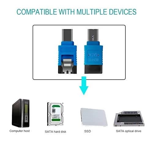 BENFEI SATA Cable III 3 Pack 18 Inch | Fast Data Transfer with Locking Latch thumbnail 5