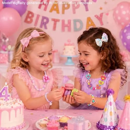 PinkSheep Kids Classic Jewelry Set | 6 Beaded Necklaces & Bracelets for Girls 3-8 thumbnail 6
