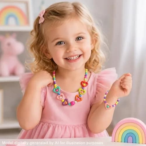 PinkSheep Kids Classic Jewelry Set | 6 Beaded Necklaces & Bracelets for Girls 3-8 thumbnail 8